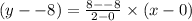 (y - -8) = \frac{8--8}{2-0} \times (x - 0)\\