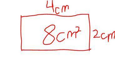 Draw a rectangle with an area of 8 square centimeter