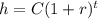 h = C(1 +r)^{t}
