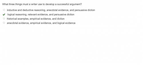 What three things must a writer use to develop a successful argument?  inductive and deductive reaso