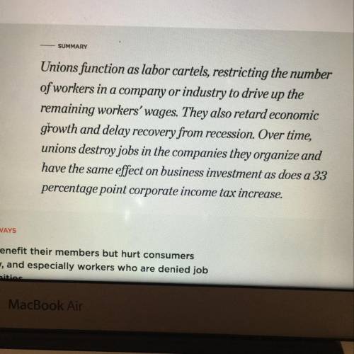 Cause and effects of the labor union
