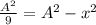 \frac{A^2}{9} = A^2 - x^2