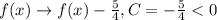 f(x)\rightarrow f(x)-\frac{5}{4},C = -\frac{5}{4}