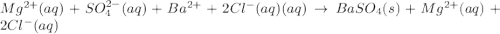 Mg^{2+}(aq)+SO_4^{2-}(aq)+Ba^{2+}+2Cl^{-}(aq)(aq)\rightarrow BaSO_4(s)+Mg^{2+}(aq)+2Cl^{-}(aq)