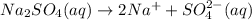 Na_2SO_4(aq)\rightarrow 2Na^++SO_4^{2-}(aq)