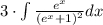 3\cdot \int \frac{e^x}{\left(e^x+1\right)^2}dx