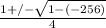 \frac{ 1+/-\sqrt{1-(-256)} }{4}