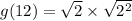 g(12)=\sqrt{2} \times \sqrt{2^{2}}