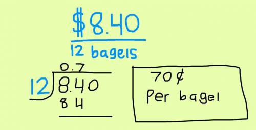 If a dozen bagels cost $8.40 what is the cost per bagel