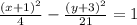 \frac{(x + 1 )^{2} }{4} - \frac{(y + 3 )^{2} }{21} = 1