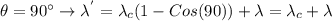 \theta = 90 ^{ \circ} \rightarrow \lambda^{'} = \lambda_{c} (1-Cos(90)) + \lambda = \lambda_{c} + \lambda