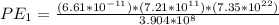 PE_1 = \frac{(6.61*10^{-11})*(7.21*10^{11})*(7.35*10^{22})}{3.904*10^8}