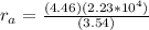 r_a = \frac{(4.46)(2.23*10^4)}{(3.54)}