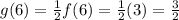 g(6)=\frac{1}{2}f(6)=\frac{1}{2}(3)=\frac{3}{2}
