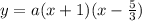 y=a(x+1)(x-\frac{5}{3})