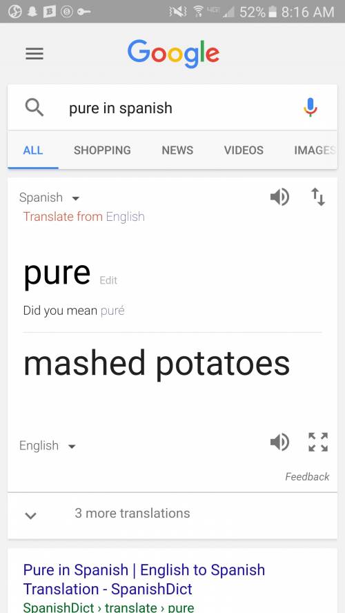 Translate pure from spanish to english