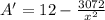 A'=12-\frac{3072}{x^2}