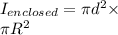 I_{enclosed} = \pi d^{2}\times \frac{NI}}{\pi R^{2}}