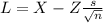 L = X - Z\frac{s}{\sqrt{n}}
