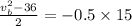 \frac{v_b^2-36}{2}=-0.5\times 15