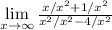 \lim\limits_{x \rightarrow \infty}\frac{x/x^2+1/x^2}{x^2/x^2-4/x^2}