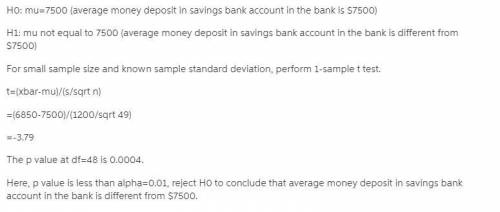 The mammon savings and loan company claims that the average amount of money on deposit in a savings