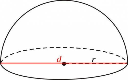 1.) find the hemisphere's diameter if its radius is 1000/3m2.) find the hemisphere's radius if it's