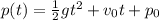 p(t)=\frac{1}{2}gt^2+v_0t+p_0
