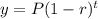 y=P(1-r)^t