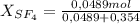X_{SF_{4}} = \frac{0,0489mol}{0,0489+0,354}