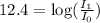12.4=\log (\frac{I_1}{I_0})