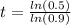 t=\frac{ln(0.5)}{ln(0.9)}