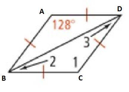 3. in the rhombus, what are m∠1, m∠2 and m∠3?  the diagram is not drawn to scale.