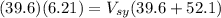 (39.6)(6.21) = V_{sy}(39.6+52.1)