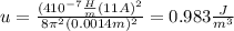 u=\frac{(4\pix10^{-7} \frac{H}{m} (11A)^2}{8\pi^2 (0.0014m)^2} =0.983 \frac{J}{m^3}