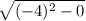 \sqrt{(-4)^{2}-0 }