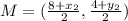 M=(\frac{8+x_2}{2},\frac{4+y_2}{2})