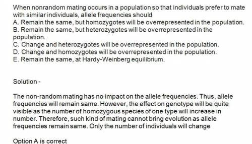 When nonrandom mating occurs in a population so that individuals prefer to mate with similar individ