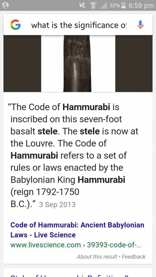 What is the significance of the stele of hammurabi