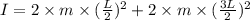 I=2\times m\times (\frac{L}{2})^2+2\times m\times (\frac{3L}{2})^2