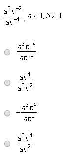 Which shows the following expression using positive exponents?