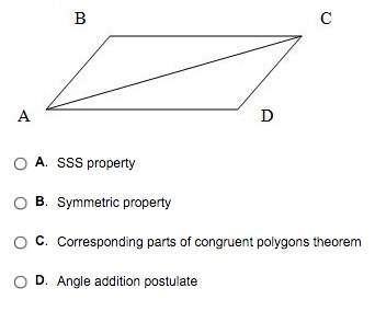 Given the diagram below, michael writes, "triangle abc is congruent to triangle cda." which of the f