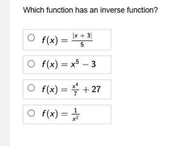 Which function has an inverse function?