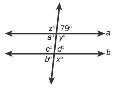 Lines a and b are parallel. what is the measure of angle b? enter your answer in the box. b = ∘