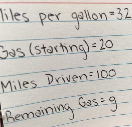 What is the formula that you would use to find g, the amount of gas you’d have after the trip. if yo