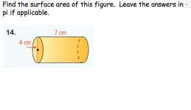(very easy) find the surface area of this figure. leave the answers in pi if applicable.