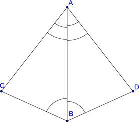 Which of the following statements is true about the triangles below? triangleabc ≅ triangleabd by s
