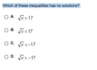 Which of these inequalities has no solutions?