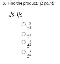 Find the product sqrt 5 * ^3 sqrt 5 (see picture)