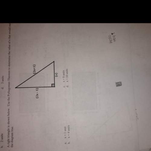 Determine the value of x that would make the diagram true